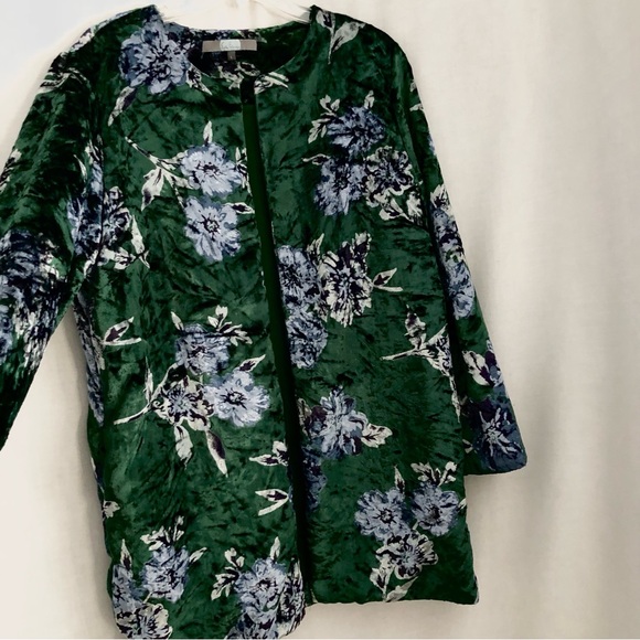 Eva Franco Velvet  Floral Jacket Size Large - Picture 4 of 9